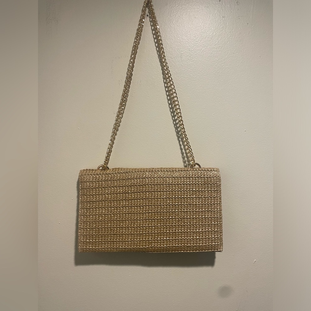 Shein Raffia Double Chain Strap Shoulder Purse - Picture 3 of 4